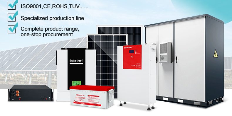Gamme d'équipements solaires : onduleurs, batteries lithium, armoires de stockage d'énergie