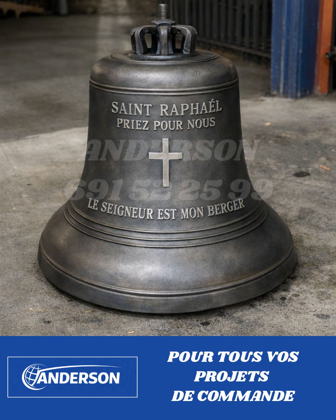 Cloche d'église commandée et livrée par Anderson